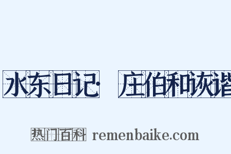水东日记·庄伯和诙谐是什么意思的图片